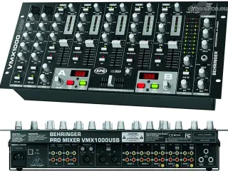 DJ-mixer, Behringer Pro mixer, VMX 1000 USB,.