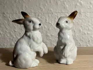 2 harer i porcelæn. 