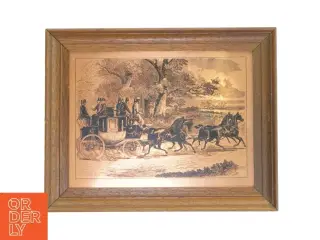 Indrammet tryk af hestevogn (str. 32x25 cm)