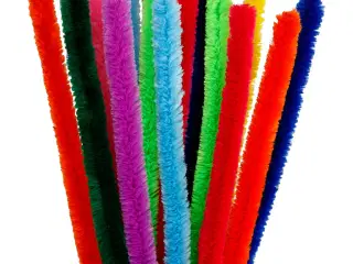 Chenille, L: 30 cm, tykkelse 15 mm, ass. farver, 15ass./ 1 pk.