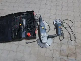 2 stk. vinkelsliber og borehammer BOSCH, WURTH