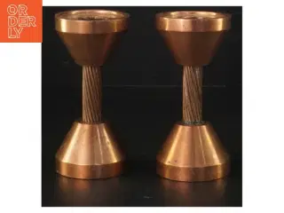 Brune lysestager i kobber, 2 stykker (str. 13 cm. 2 stykker)