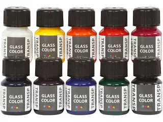 Glass Color Transparent - 10x30ml Ass. Farver