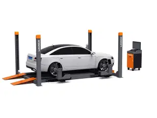 Launch X-931 berøringsfri 4 hjuls udmåler med laser leveres incl 4 søjlet lift på 4 eller 5.5 Ton