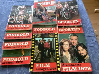 Sport -og filmårbøger. 10  kr stk