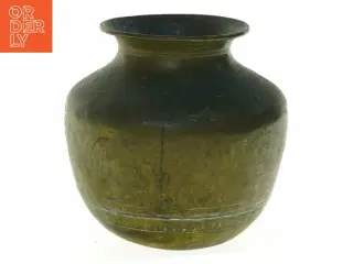 Gammel messing vase (str. 13 x 13 cm)