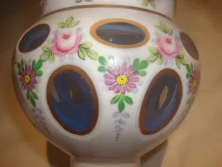 Bøhmisk VASE -stor ca 21.5 cm - tofarvet, 
