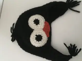 Pingvin hue hat hæklet 2 3 4 år