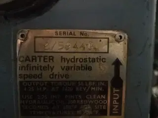 Carter hydrostatisk speed variator