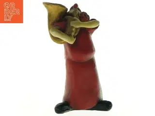 Lerfigur af klovn med trompet (str. 17 cm)