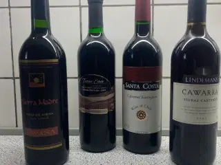 4 Flasker Rødvin 