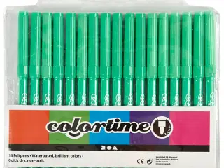 Colortime Tusch, streg 2 mm, lys grøn, 18stk./ 1 pk.