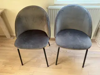 2 spisebordsstol i grå velour