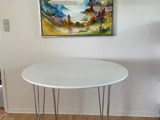 Hvidt bord 90 cm med stålben