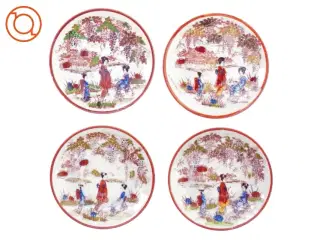 Små tallerkener, med asiatisk motiv (str. 13 cm)
