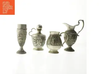 Dekorative tin kander og krus (str. 20 cm)