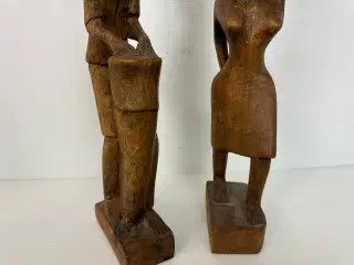 2 stk. afrikanske figurer i træ