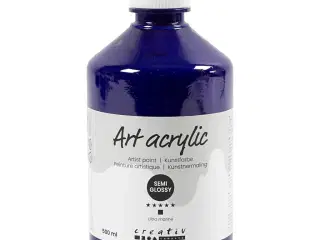 Art Akrylmaling, halvblank, dækkende, ultra marine blå, 500ml/ 1 fl.