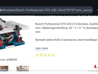 Bosch GTS 635 bordrundsav