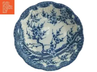 Blå og hvid porcelænsskål (str. 21 x 5 cm)