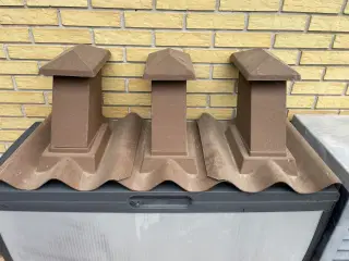 3 stk. Tag hætter til tag udluftning
