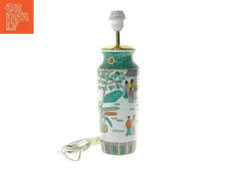 Vintage bordlampe med asiatisk motiv (str. 42x11 cm)