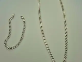 sølv halskæde og armbånd