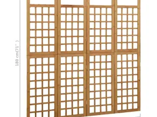 4-panels rumdeler/espalier 161x180 cm massivt grantræ