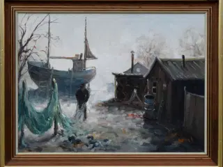 Maleri af Allan Karms (1933.-2021)