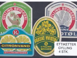 Etiketter - Gylling  4 Stk.