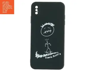 Sort mobiltelefon cover med Travis Scott design (str. 16x8 cm)