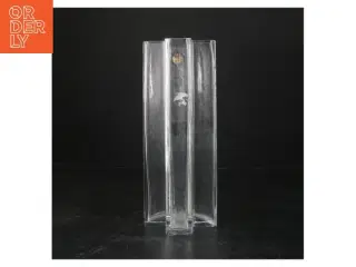 Glasvase med krydsform fra Holmegaard (str. 25 cm)