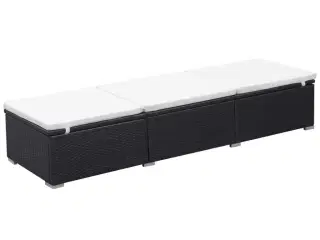 Liggestol med hynde polyrattan sort