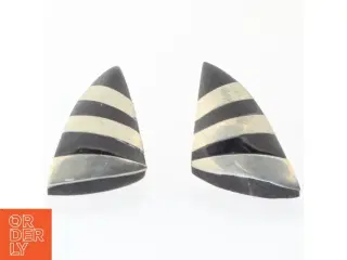Øreringe med striber (str. 4 x 2,5 cm)