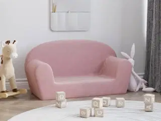 2-personers sofa til børn blødt plys pink