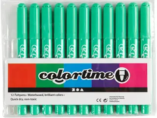 Colortime Tusch, streg 5 mm, lys grøn, 12stk./ 1 pk.