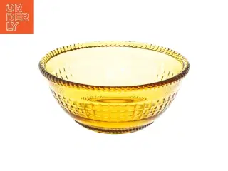 Amber farvet skål i glas (str. Ø 18 cm)