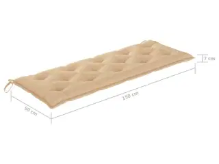 Hynde til havebænk 150x50x7 cm oxfordstof beige