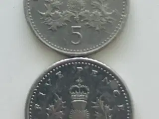 1991 UK 5 Pence og 5 pence 2003