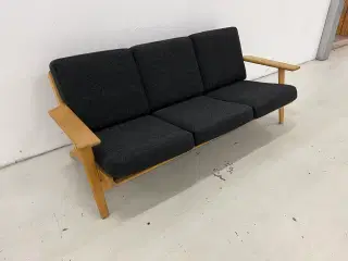 Hans J Wegner Ge-290/3 Pers.Sofa i mørkegrå uld.