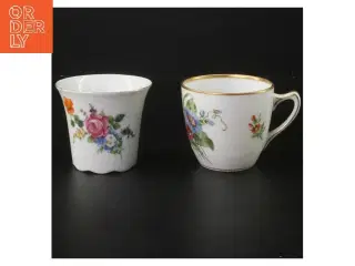 Blomstermotiver kaffekopper fra B&G (str. Ø 7,5 & 8 cm)