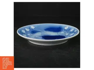 Blå dekorativ porcelænstallerken, mors dag 1972