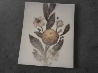 Eksklusive papirark med gylden-orange botanisk ill