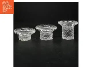 Glaslysestager inkl sterinlys (str. Ø10 cm)