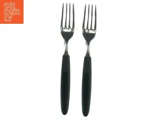 Sæt af 2 gafler med sorte håndtag (str. 19 cm)