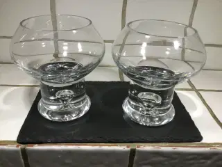 2 glaslysestager