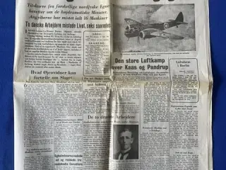 Avis - Aalborg Stiftstidende - 14. August 1940 - Luftslaget over Aalborgegnen