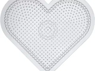 Perleplade, stort hjerte, str. 15 cm, medium, klar, 1 stk.
