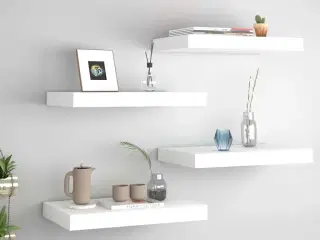 Væghylder 4 stk. 40x23x3,8 cm MDF hvid