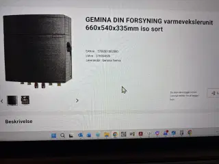 Gemina DIN Forsyning varmevekslerunit